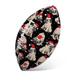 Christmas Santa Pug Pattern Print Rugby Ball