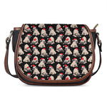 Christmas Santa Pug Pattern Print Saddle Bag