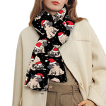 Christmas Santa Pug Pattern Print Scarf