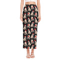 Christmas Santa Pug Pattern Print Side Slit Maxi Skirt