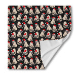 Christmas Santa Pug Pattern Print Silk Bandana