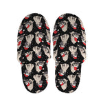 Christmas Santa Pug Pattern Print Slippers