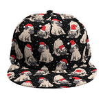 Christmas Santa Pug Pattern Print Snapback Cap