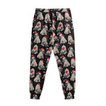 Christmas Santa Pug Pattern Print Sweatpants