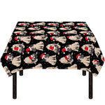 Christmas Santa Pug Pattern Print Tablecloth