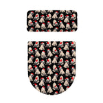 Christmas Santa Pug Pattern Print Toilet Lid And Tank Cover Set