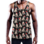 Christmas Santa Pug Pattern Print Training Tank Top