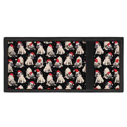 Christmas Santa Pug Pattern Print Trifold Wallet