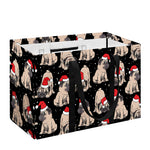 Christmas Santa Pug Pattern Print Utility Tote Bag