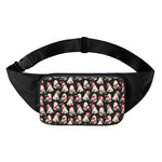 Christmas Santa Pug Pattern Print Waist Bag