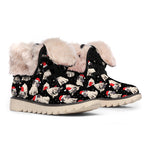 Christmas Santa Pug Pattern Print Winter Boots