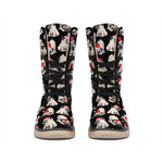 Christmas Santa Pug Pattern Print Winter Boots