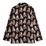 Christmas Santa Pug Pattern Print Women's Blazer