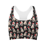 Christmas Santa Pug Pattern Print Women's Sports Bra