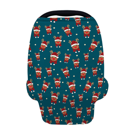 Christmas Santa Reindeer Pattern Print Baby Seat Cover
