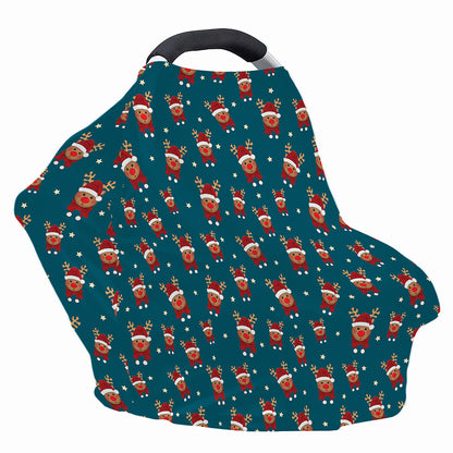 Christmas Santa Reindeer Pattern Print Baby Seat Cover