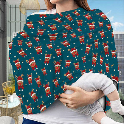 Christmas Santa Reindeer Pattern Print Baby Seat Cover