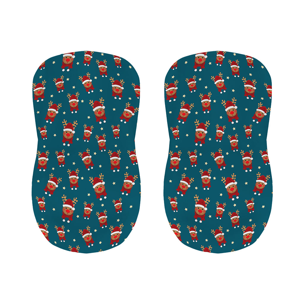 Christmas Santa Reindeer Pattern Print Bar Stool Covers