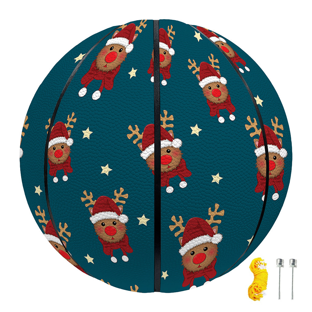 Christmas Santa Reindeer Pattern Print Basketball