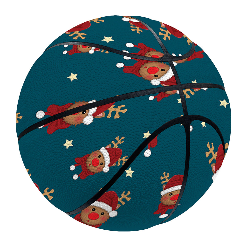 Christmas Santa Reindeer Pattern Print Basketball