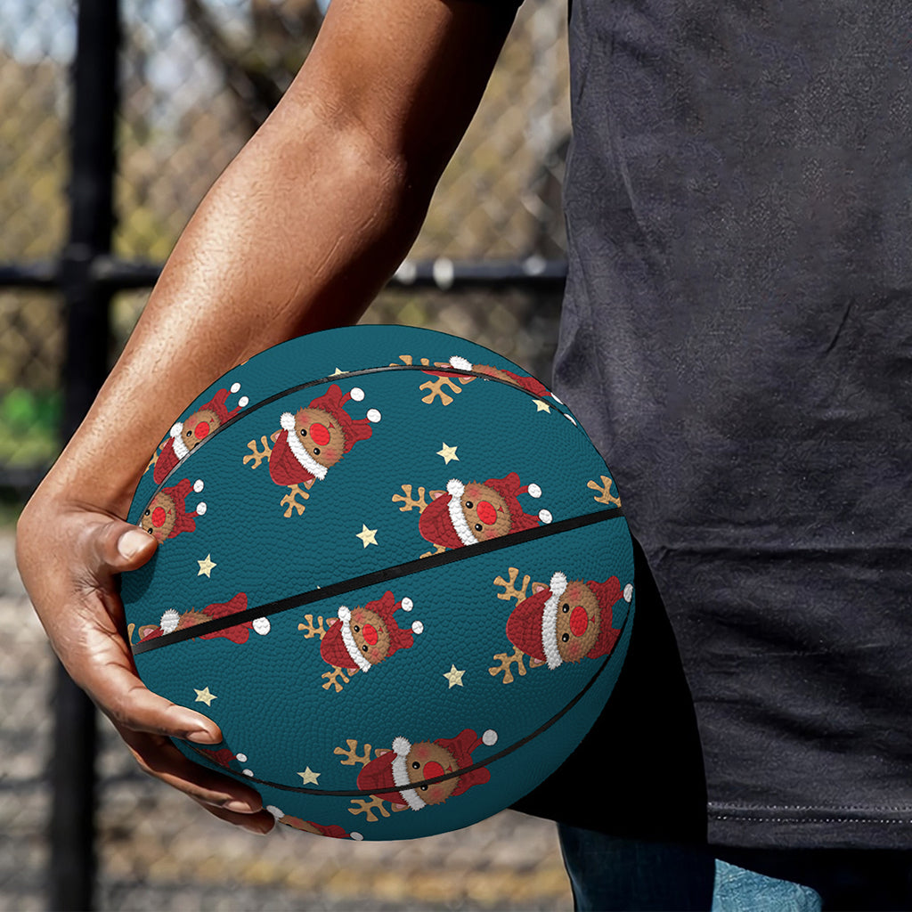 Christmas Santa Reindeer Pattern Print Basketball