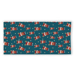 Christmas Santa Reindeer Pattern Print Beach Towel