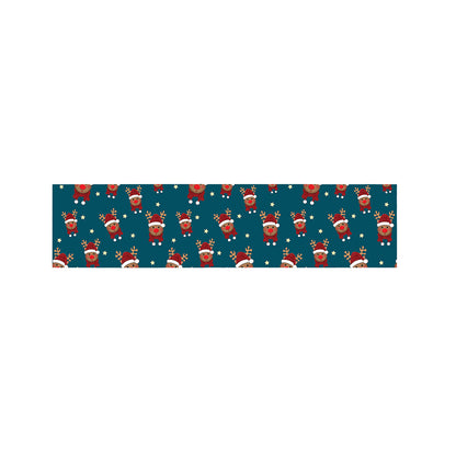 Christmas Santa Reindeer Pattern Print Bed Runner