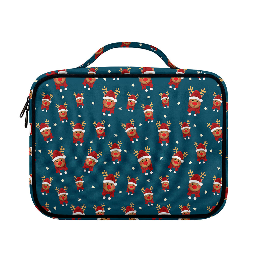 Christmas Santa Reindeer Pattern Print Briefcase Bible Bag
