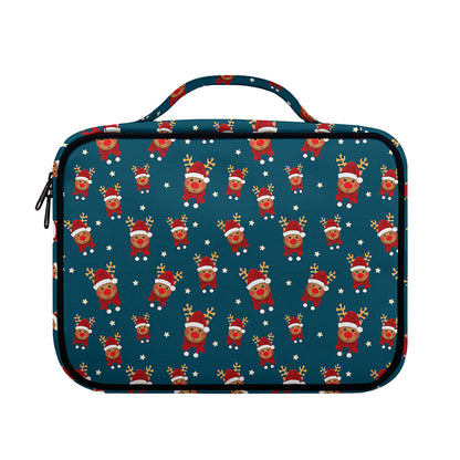 Christmas Santa Reindeer Pattern Print Briefcase Bible Bag