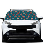 Christmas Santa Reindeer Pattern Print Car Windshield Snow Cover