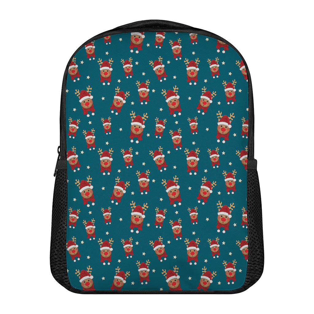 Christmas Santa Reindeer Pattern Print Casual Backpack