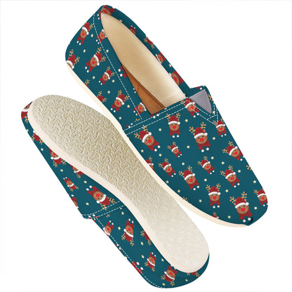 Christmas Santa Reindeer Pattern Print Casual Shoes