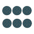 Christmas Santa Reindeer Pattern Print Coaster Set