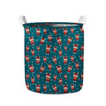 Christmas Santa Reindeer Pattern Print Collapsible Laundry Basket