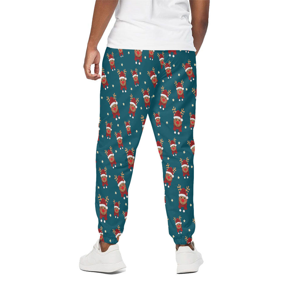 Christmas Santa Reindeer Pattern Print Cotton Pants