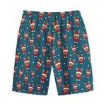 Christmas Santa Reindeer Pattern Print Cotton Shorts