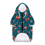 Christmas Santa Reindeer Pattern Print Dog Zip Up Hoodie