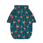Christmas Santa Reindeer Pattern Print Dog Zip Up Hoodie