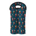 Christmas Santa Reindeer Pattern Print Double Neoprene Wine Tote