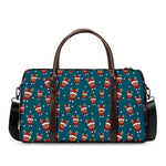Christmas Santa Reindeer Pattern Print Duffle Bag