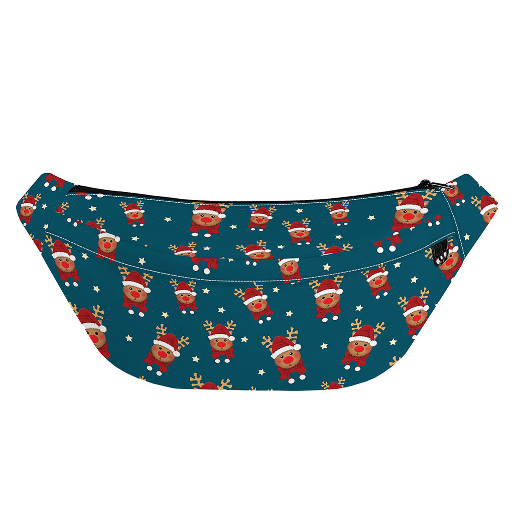 Christmas Santa Reindeer Pattern Print Fanny Pack