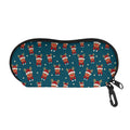 Christmas Santa Reindeer Pattern Print Glasses Case