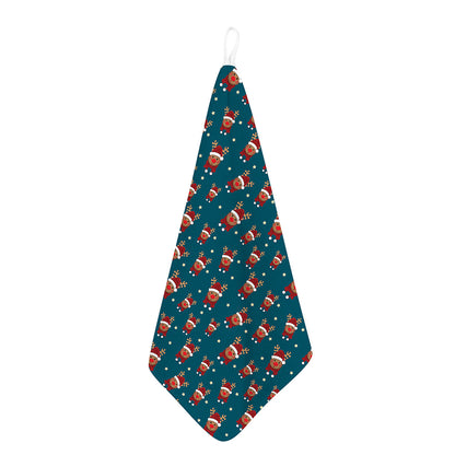 Christmas Santa Reindeer Pattern Print Hand Towel