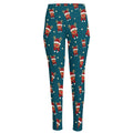 Christmas Santa Reindeer Pattern Print High-Waisted Pocket Leggings