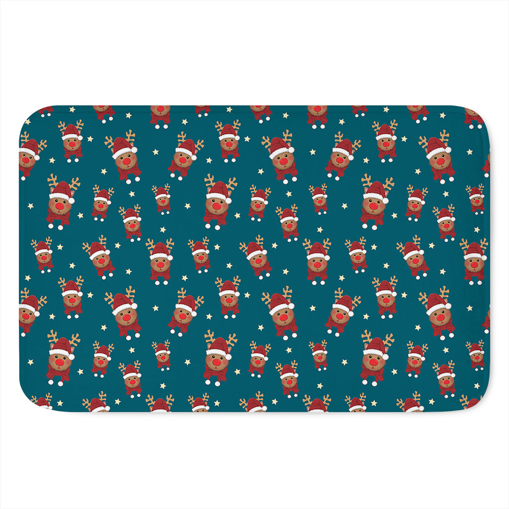 Christmas Santa Reindeer Pattern Print Indoor Door Mat