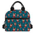 Christmas Santa Reindeer Pattern Print Insulated Lunch Bag