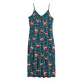 Christmas Santa Reindeer Pattern Print Jersey Midi Cami Dress
