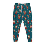Christmas Santa Reindeer Pattern Print Jogger Pants