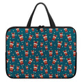 Christmas Santa Reindeer Pattern Print Laptop Sleeve With Handle