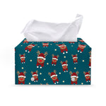 Christmas Santa Reindeer Pattern Print Leather Tissue Box Cover